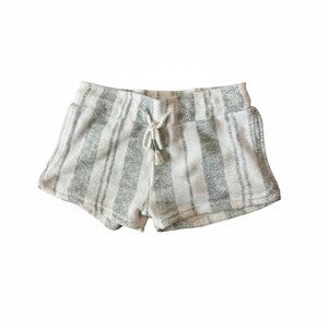 Chic  Striped Shorts in light sage green and white